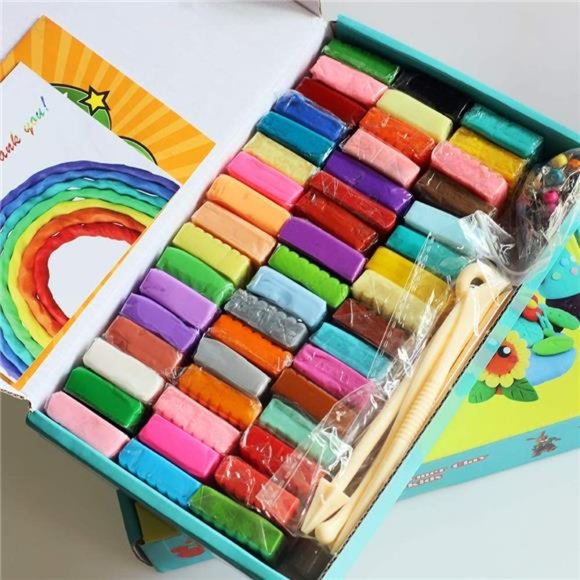 Polymer Clay Starter Kit w/ Sculpting Tool, Safe & Non-Toxic, 50 Colors for Kid - Picture 2 of 7